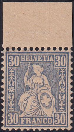 Switzerland 56(SBK 41) Mint NH XF Lovely NH Top Margin Example Must Be One Of The Finest Known! Berra Cert.