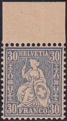 Switzerland 56(SBK 41) Mint NH XF Lovely NH Top Margin Example Must Be One Of The Finest Known! Berra Cert.