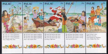 US 317 Trust Territories Palau NH VF Christmas Tabs