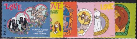 US 392 A-F Trust Territories Palau NH VF 1-6-Cent Disney Sweethearts