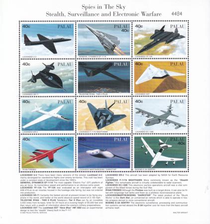US 403 Trust Territories Palau NH VF "Spies In The Sky" M/S