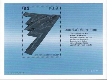 US 405 Trust Territories Palau NH VF Stealth Bomber S/S