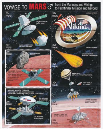 US 410 Trust Territories Palau NH VF Mars Voyages M/S