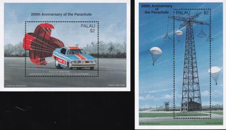 US 424-25 Trust Territories Palau NH VF Parachutes S/S