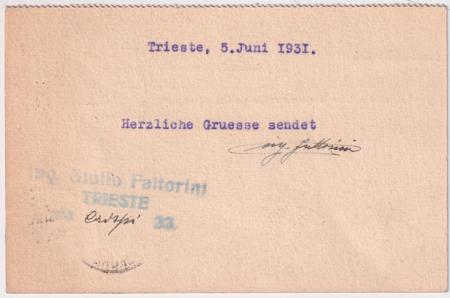 Liechtenstein 1931 Vaduz -Lausanne Flight Card with C2, C4 & C7