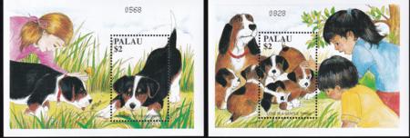 US 531-32 Trust Territories Palau NH VF Love Your Dog S/S