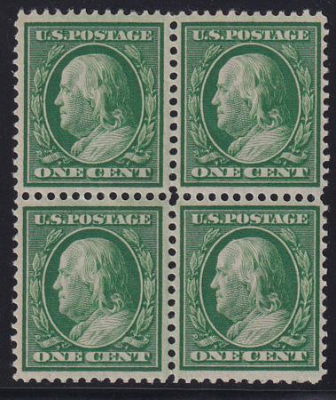 US 357 Washington / Franklin Mint LH VF-XF UL VF/XF, LL XF, Rest VF Nice Uncommon Blue Paper Block