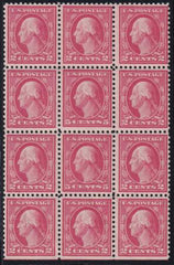 US 505 Early Commemoratives Used VF Mint NH Double Error Block Of 12, Top 1/2 Flawless, Bottom Gum Bends