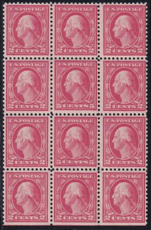 US 505 Early Commemoratives Used VF Mint NH Double Error Block Of 12, Top 1/2 Flawless, Bottom Gum Bends