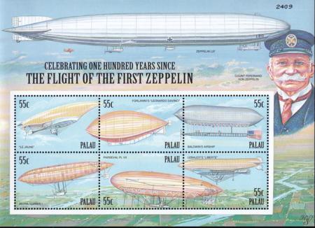 US 581 Trust Territories Palau NH VF Zeppelin M/S