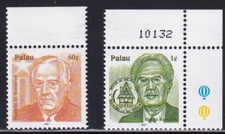 US 485v,492v Trust Territories Palau NH VF Dated "2001"