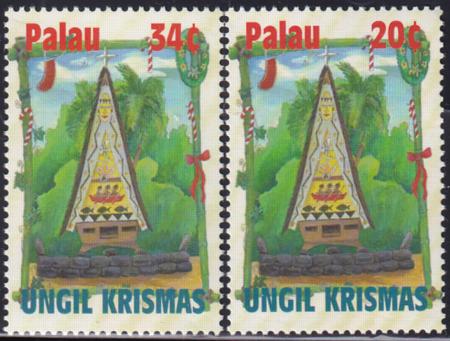 US 634-35 Trust Territories Palau NH VF Christmas