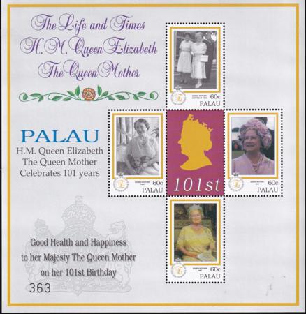 US 636 Trust Territories Palau NH VF Queen Mother 101st M/S