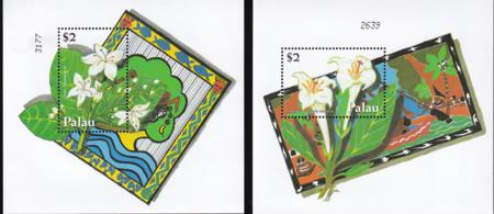 US 676-77 Trust Territories Palau NH VF Flowers S/S
