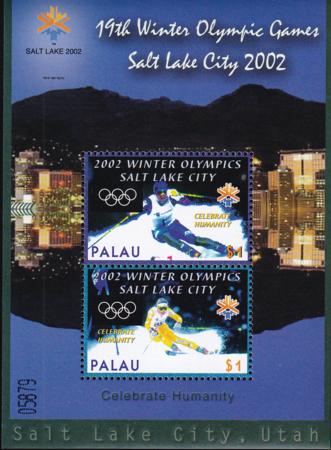 US 688a Trust Territories Palau NH VF Winter Olympics S/S (Sm. Rings)