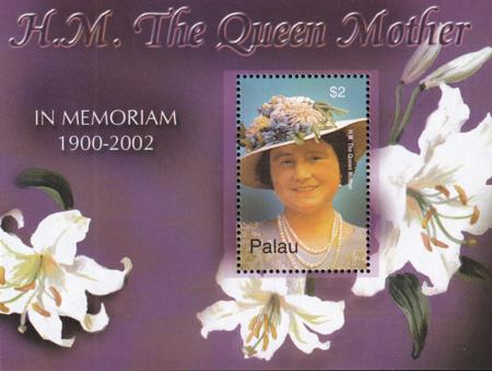 US 707 Trust Territories Palau NH VF Queen Mother Memorial S/S