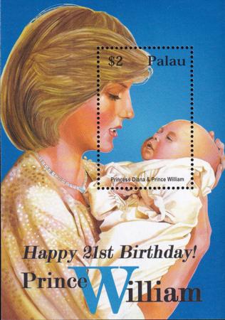 US 728 Trust Territories Palau NH VF Prince William Birthday S/S