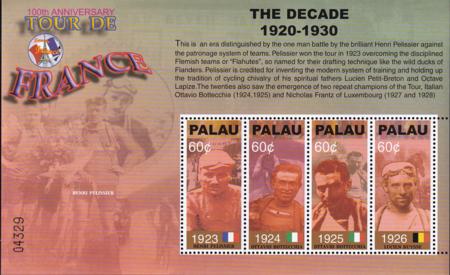 US 729 Trust Territories Palau NH VF Tour De France M/S