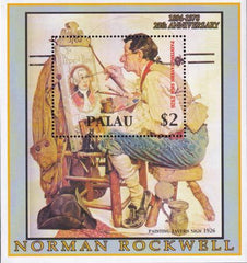 US 749 Trust Territories Palau NH VF Norman Rockwell S/S