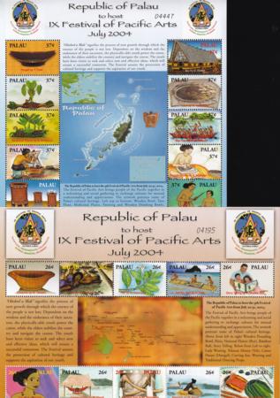 US 763-64 Trust Territories Palau NH VF Pacific Arts M/S