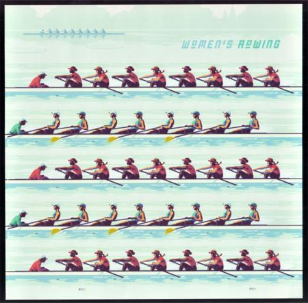 US 5694-97c Modern Imperf Women's Rowing Sheet