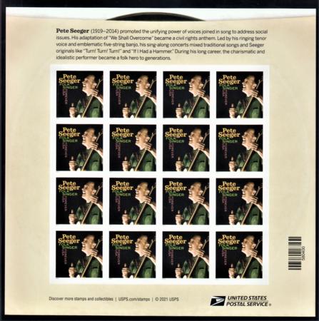 US 5708 Modern Imperf Pete Seeger Sheet