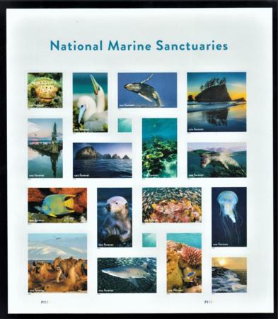 US 5713 Modern Imperf Natural Marine Sanctuaries Sheet