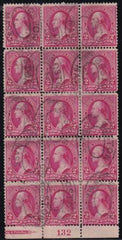 US 266 Bureau & Regular Issue Used AVE-F Block Of 15 With Plate# + Imprint