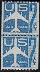 US C52 Var Airmails Mint NH F+ Small Hole Line Pair