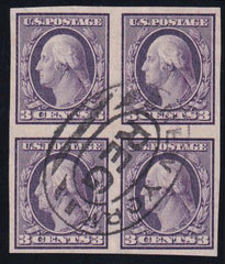 US 345 Washington / Franklin Used VF Neatly Used Block Of 4