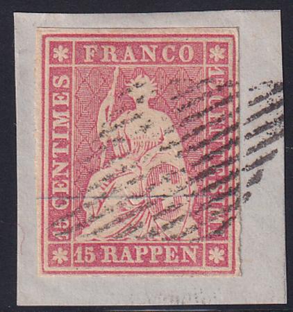 Switzerland 17 SBK 24A Used XF On Piece, Nect Grid 4 Fl, Large Margins Around - Fresh, Rellstab Cert.