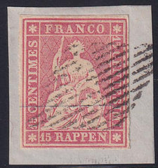 Switzerland 17 SBK 24A Used XF On Piece, Nect Grid 4 Fl, Large Margins Around - Fresh, Rellstab Cert.