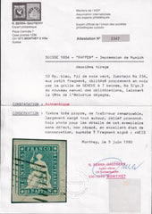 Switzerland 16 SBK 23A Used XF-SUP 4 Fl, Large Margins Around, On Piece, Extremely Fresh With Glowing Swiss Cert By Berra