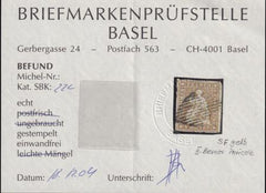 Switzerland 24 SBK 22C Used XF 4 Fl, Large Margins Around NICE ChocolateBrown Shade, Swiss Cert.