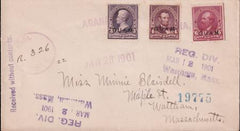 US Guam 3,4,6 On VF 1901 Registered Cover To Bloisdell In Mass. Not The Usual Philatelic Address!