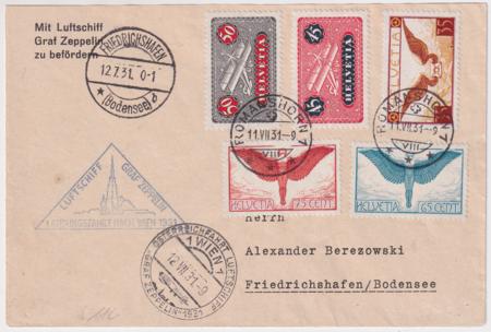 Switzerland 1931 Austria Flight Cover