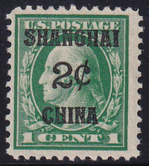 US Shanghai Overprint K1 F-VF LH