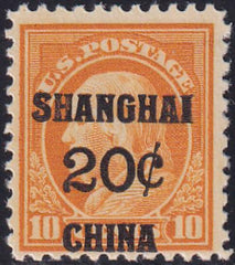 US Shanghai Overprint K10 F+ LH