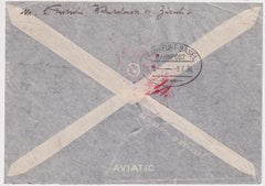 Switzerland 1936 5th North America Hindenburg Flight Cover to USA