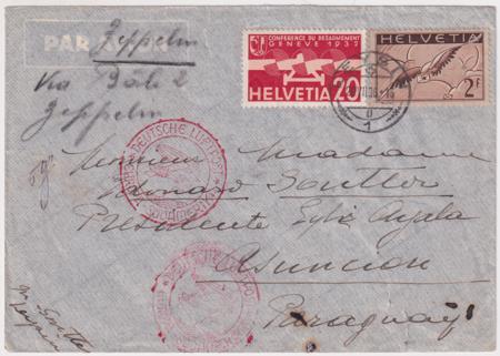 Switzerland 1936 10th South America Zeppelin Flight Cover