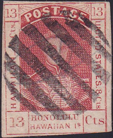 US Possessions - Hawaii 6 Used F-VF 3 3/4 Margins Thin, Beautiful Cancel PSAG Cert
