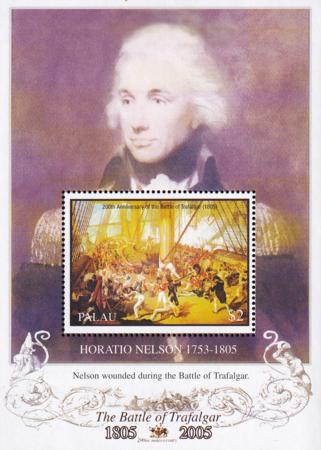 US 820 Trust Territories Palau NH VF Battle Of Trafalgar S/S