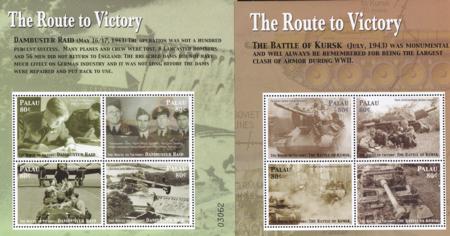 US 821-22 Trust Territories Palau NH VF Route To Victory M/S