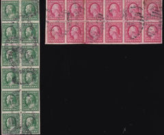 US 343-4 Washington / Franklin Used Blocks Of 10, Usually Large Multiples, Minor Flaws