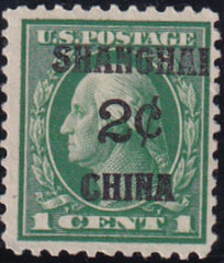 US Shanghai Overprint K1 LH F-VF