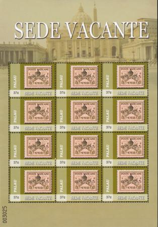 US 841 Trust Territories Palau NH VF Vatican Sede Vacante M/S Of 12