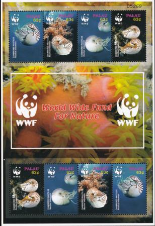 US 853a Trust Territories Palau NH VF WWF-Nautilaus M/S