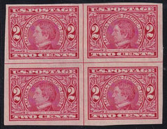 US 371 Early Commemoratives MintH F-VF Center Line Block