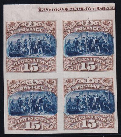 US 129P3 Pictorials Mint H Block Of 4 India Proof With Imprint