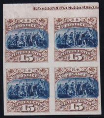 US 129P3 Pictorials Mint H Block Of 4 India Proof With Imprint
